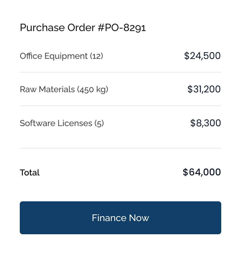 Finance merchant purchases